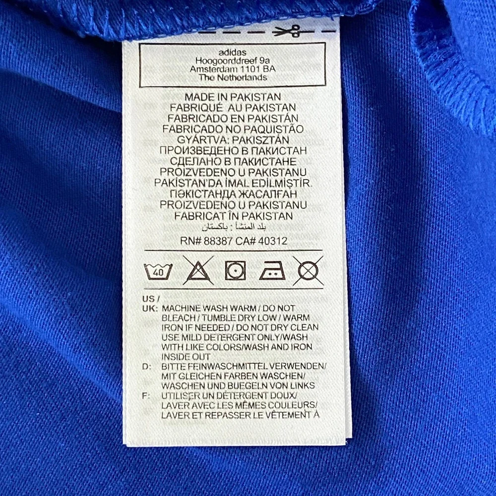 Adidas Men's Small Crew Neck T-Shirt Multi Sport Team Royal Blue NEW